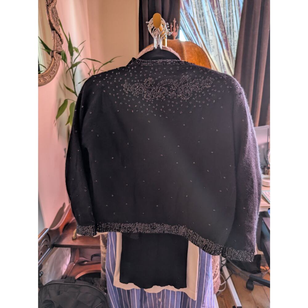 SUPER SALE: Cashmere (Angora) Vintage Sequined sweater S - Picture 3 of 3